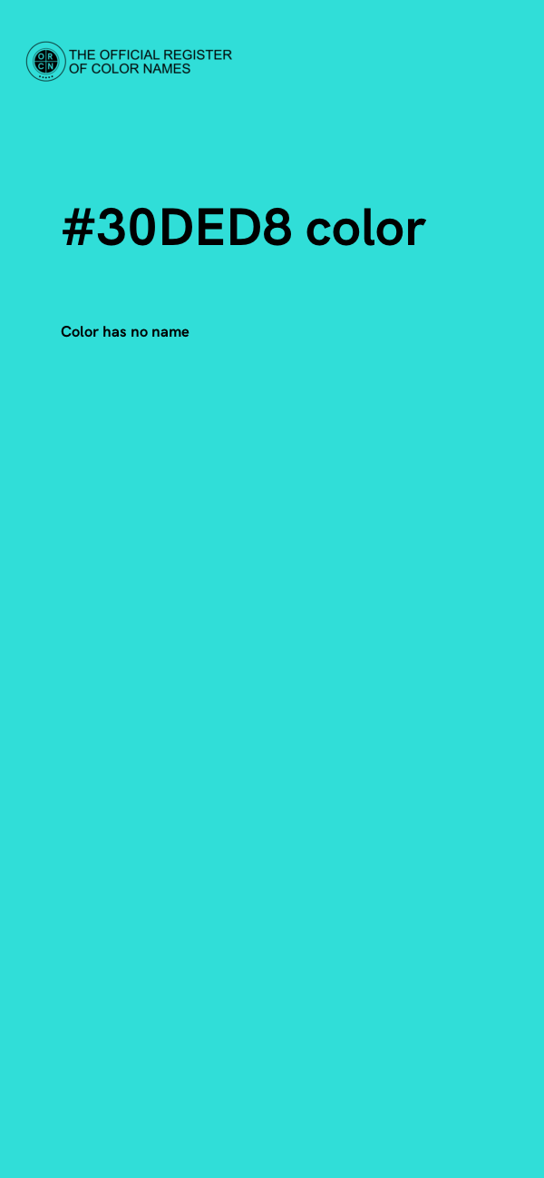 #30DED8 color image