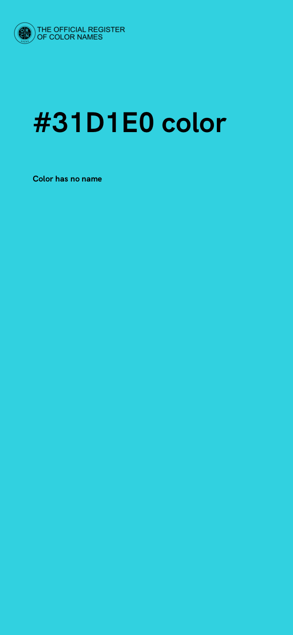 #31D1E0 color image