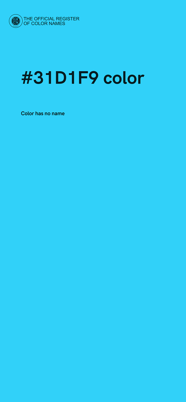 #31D1F9 color image