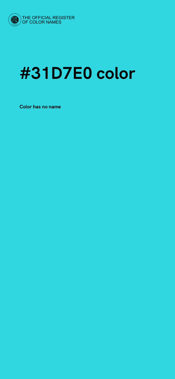 #31D7E0 color image