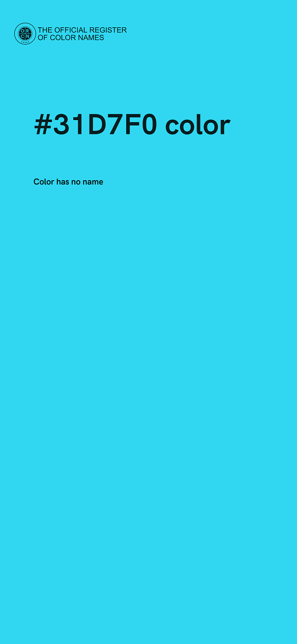 #31D7F0 color image