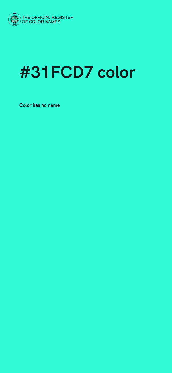#31FCD7 color image