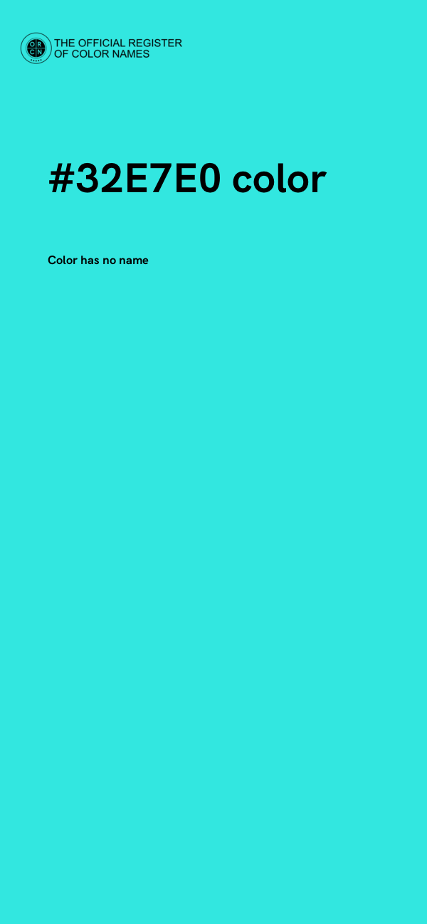 #32E7E0 color image
