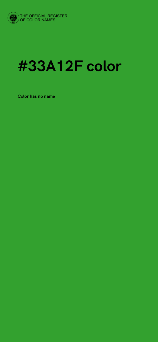 #33A12F color image
