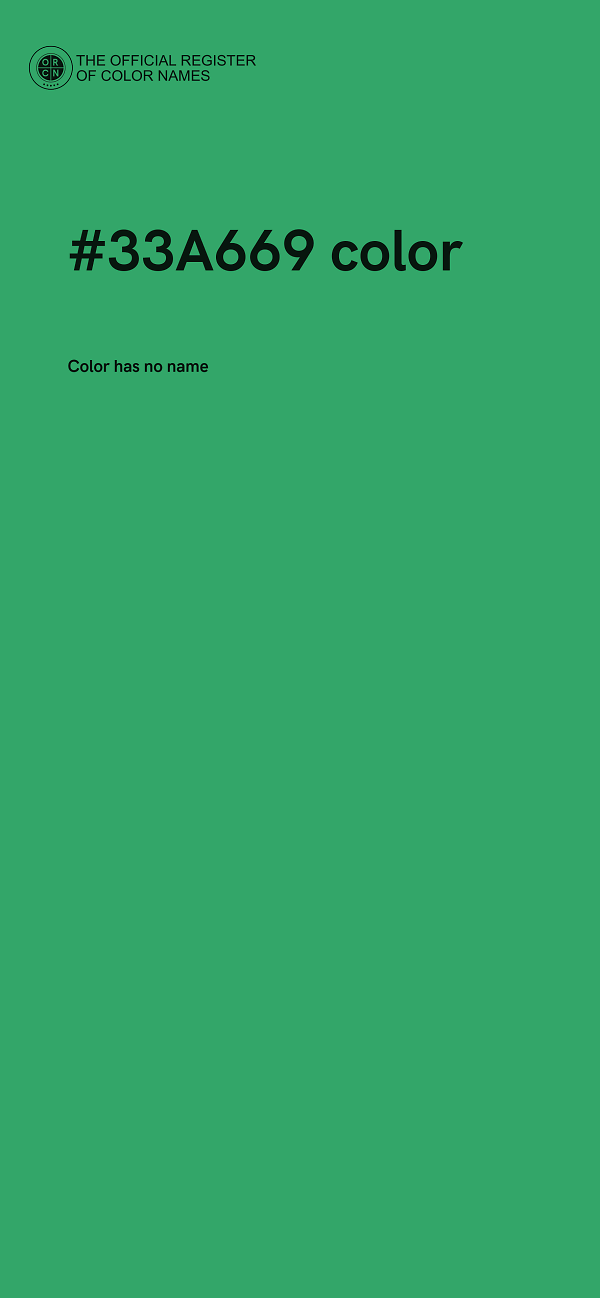 #33A669 color image
