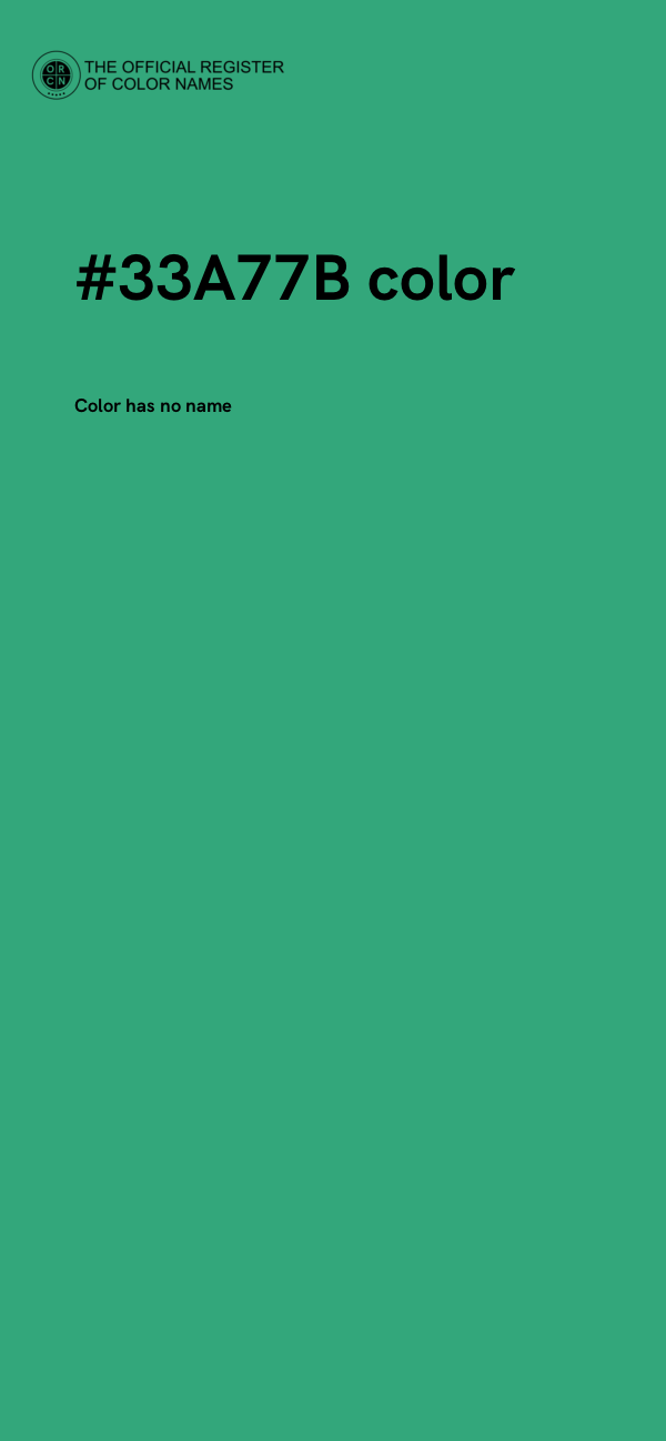 #33A77B color image