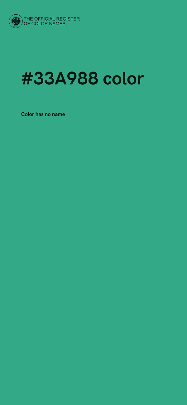 #33A988 color image