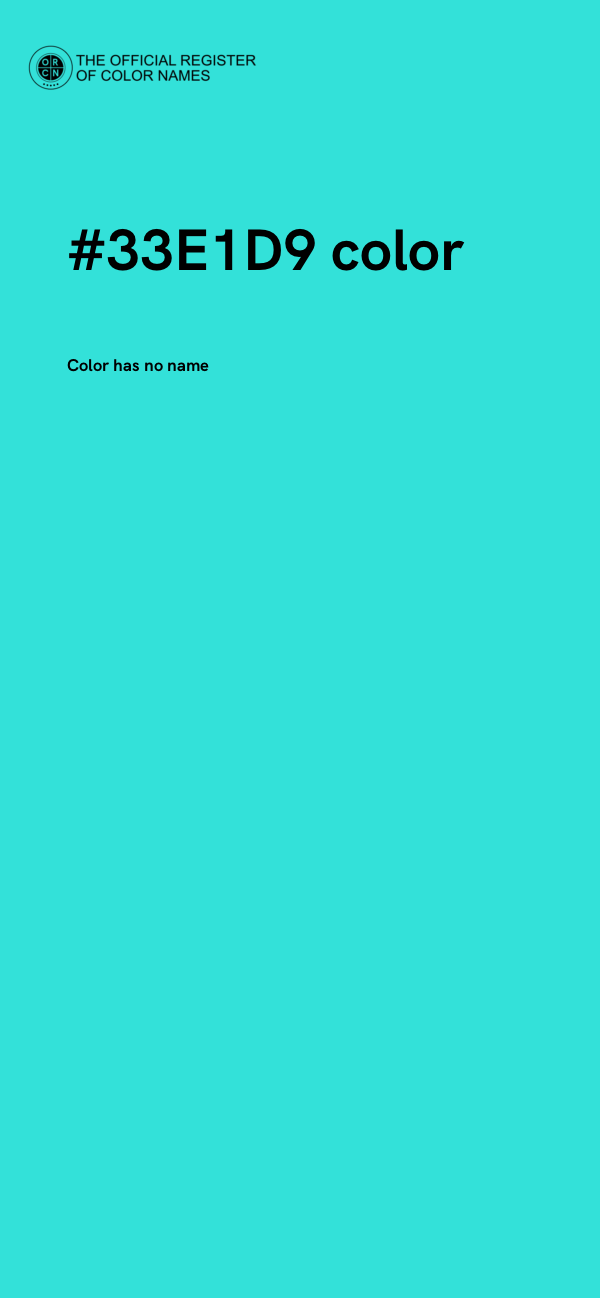 #33E1D9 color image