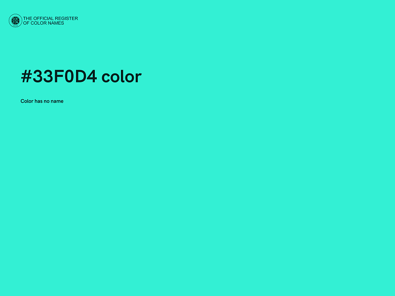 #33F0D4 color image