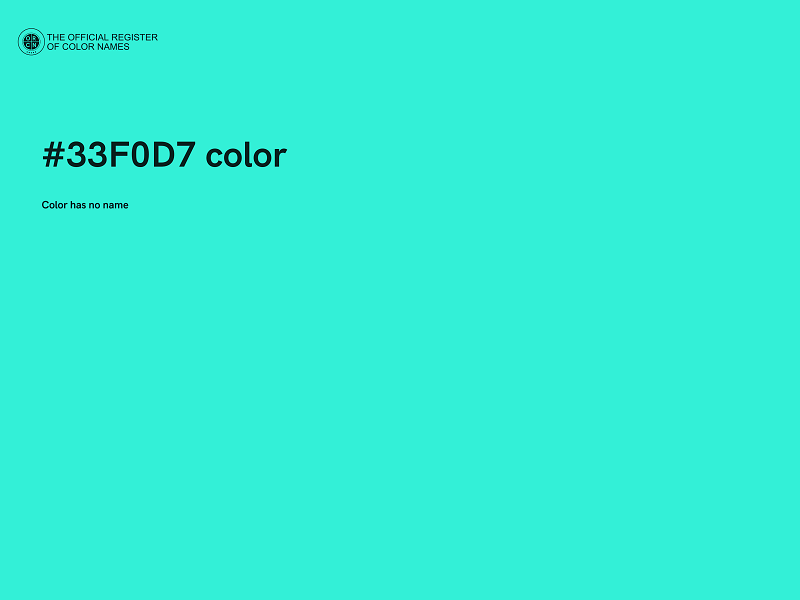 #33F0D7 color image