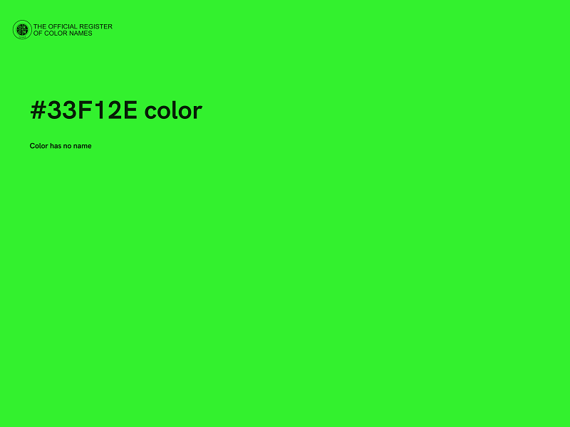 #33F12E color image