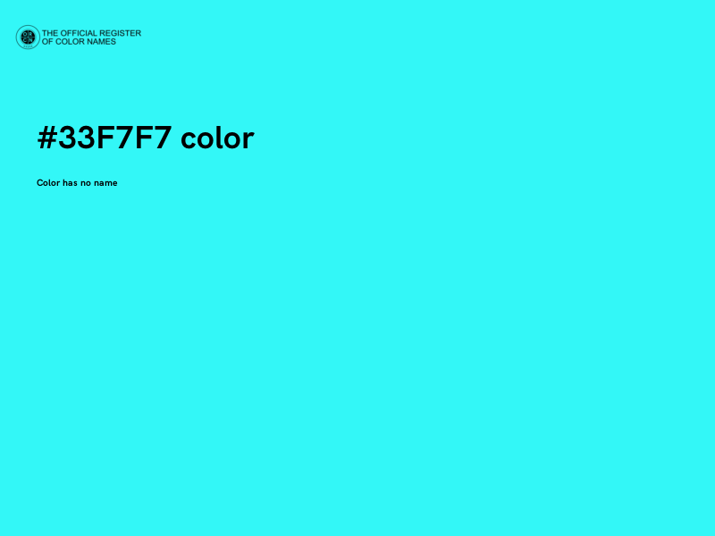 #33F7F7 color image