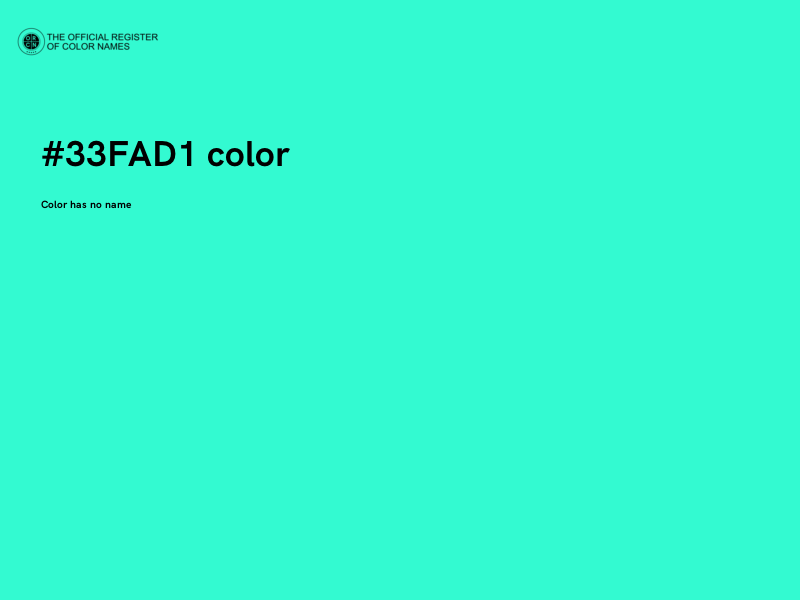 #33FAD1 color image