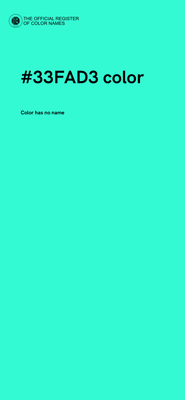 #33FAD3 color image
