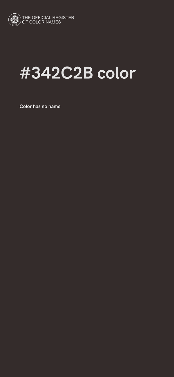 #342C2B color image