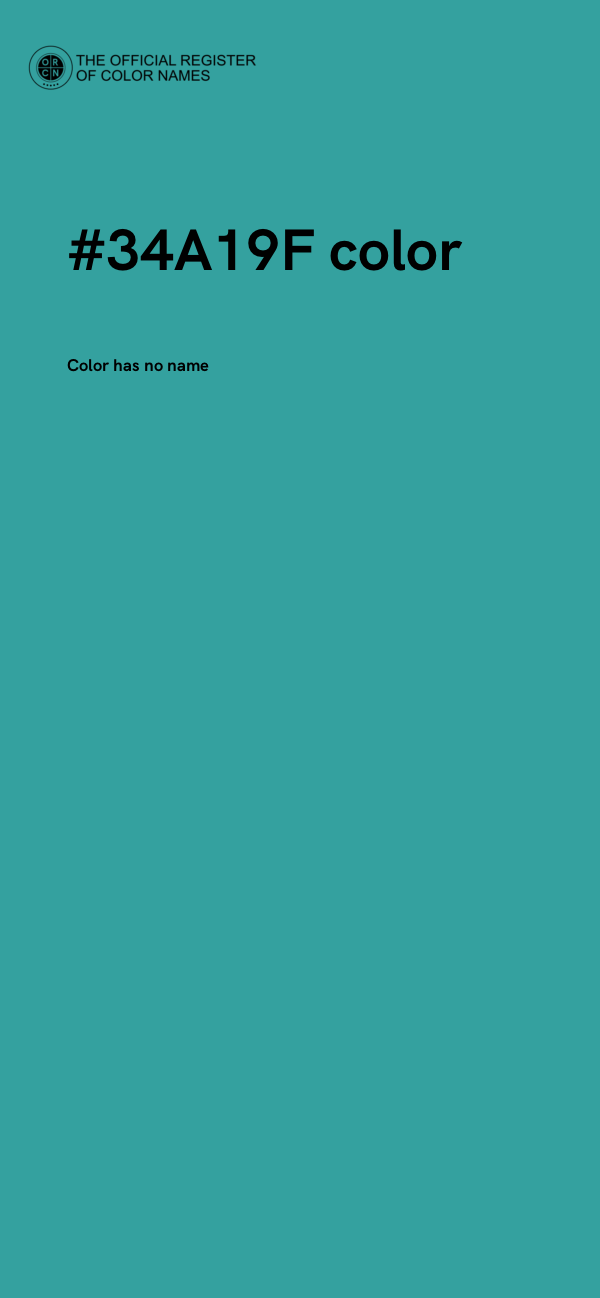 #34A19F color image