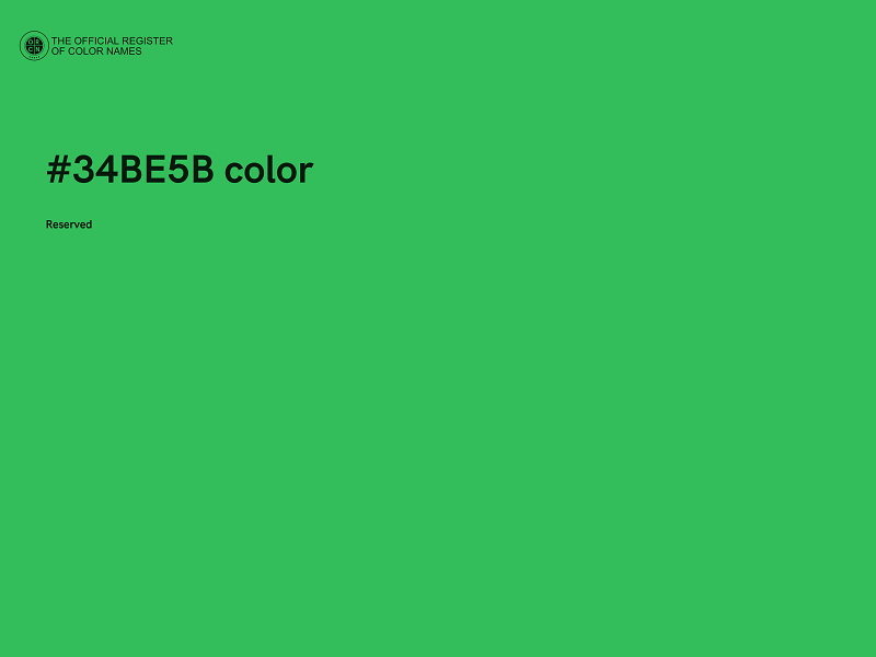 #34BE5B color image