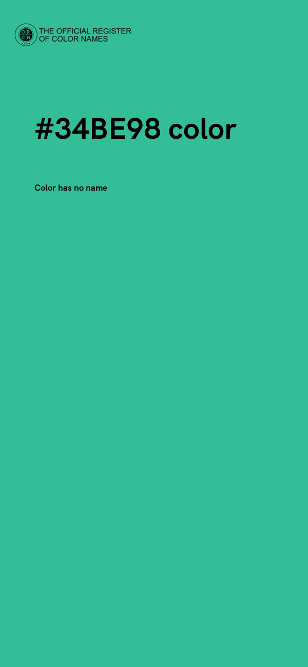 #34BE98 color image