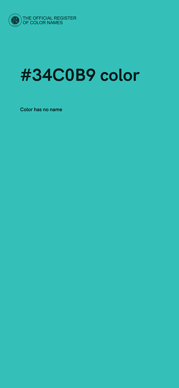 #34C0B9 color image