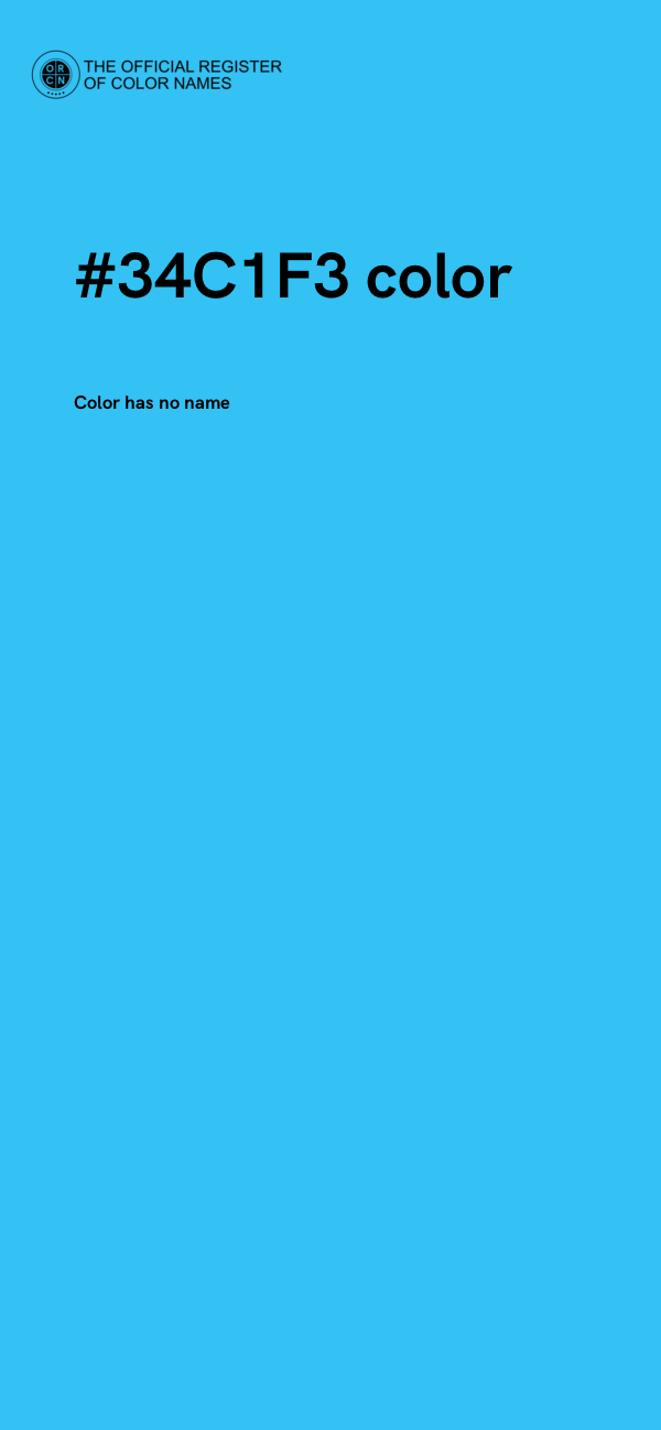 #34C1F3 color image