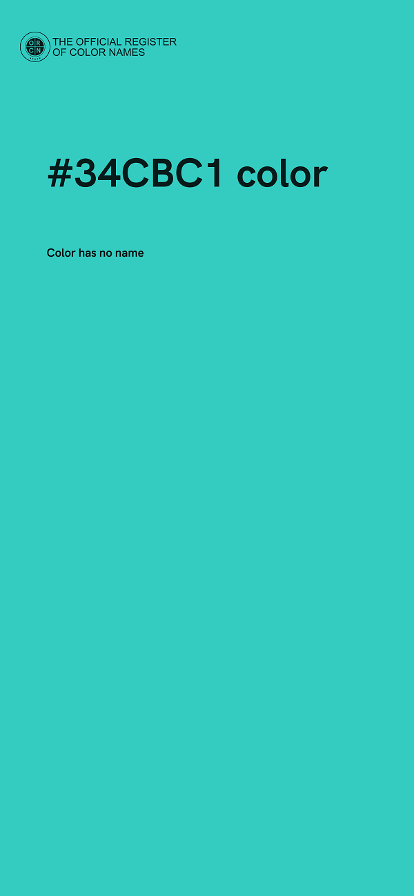 #34CBC1 color image