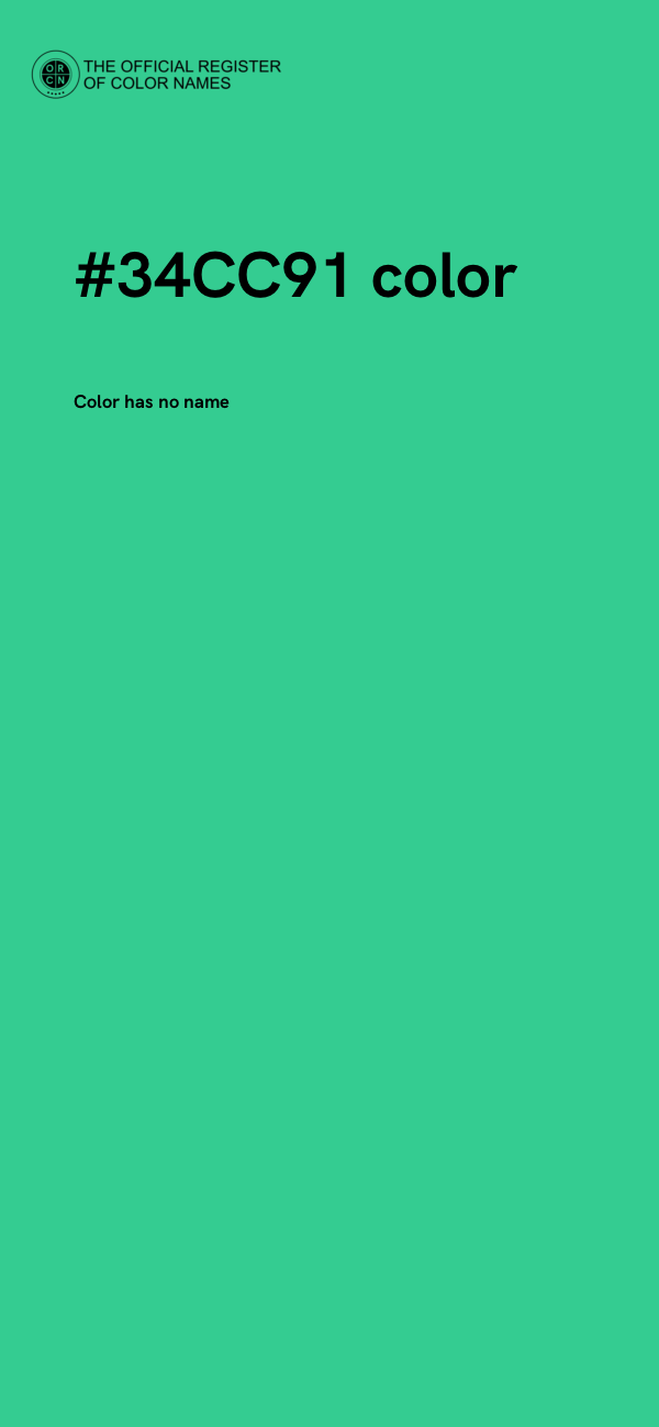 #34CC91 color image