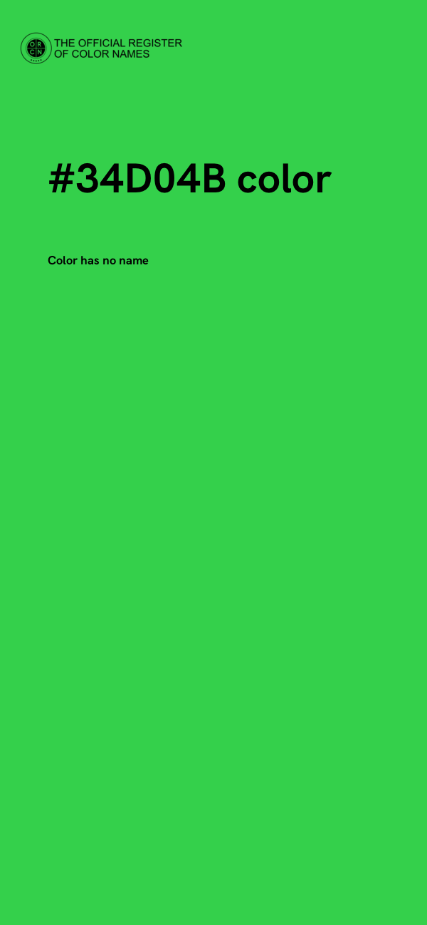 #34D04B color image
