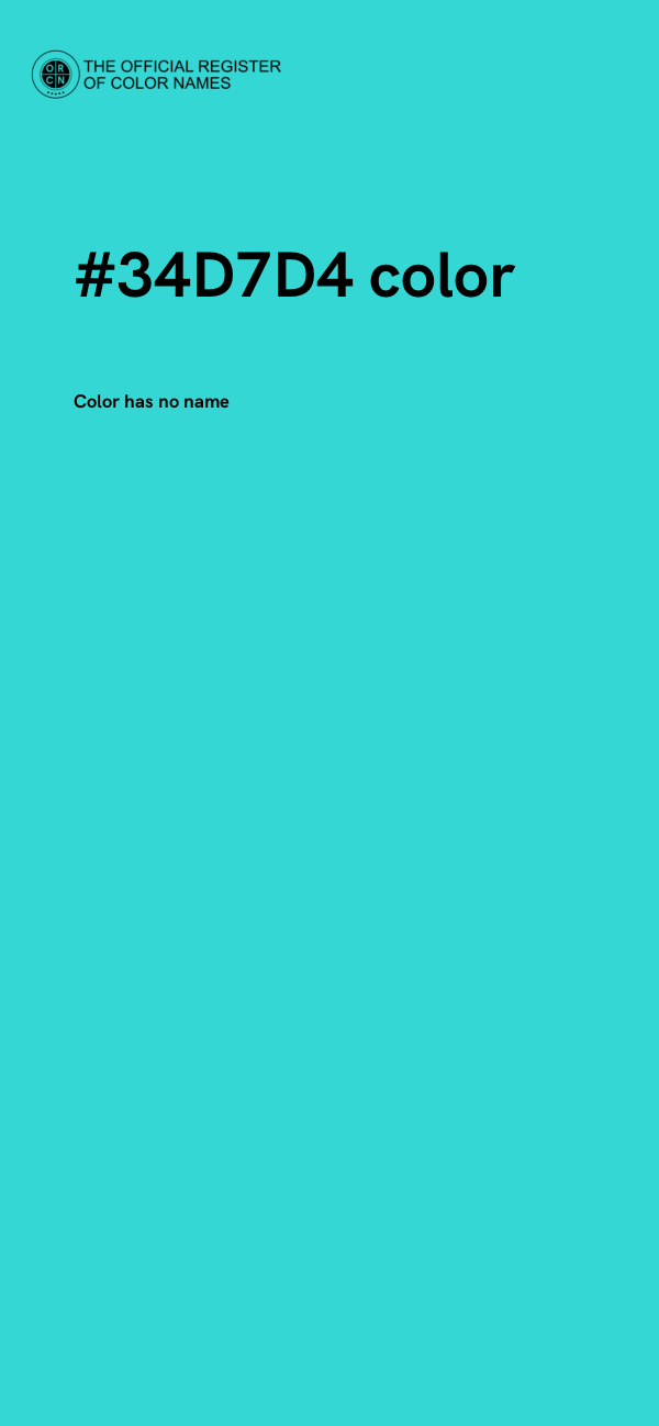 #34D7D4 color image