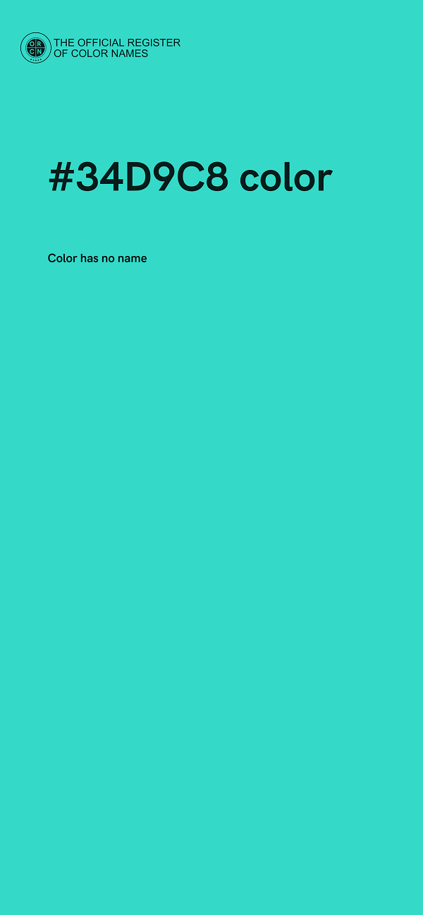 #34D9C8 color image