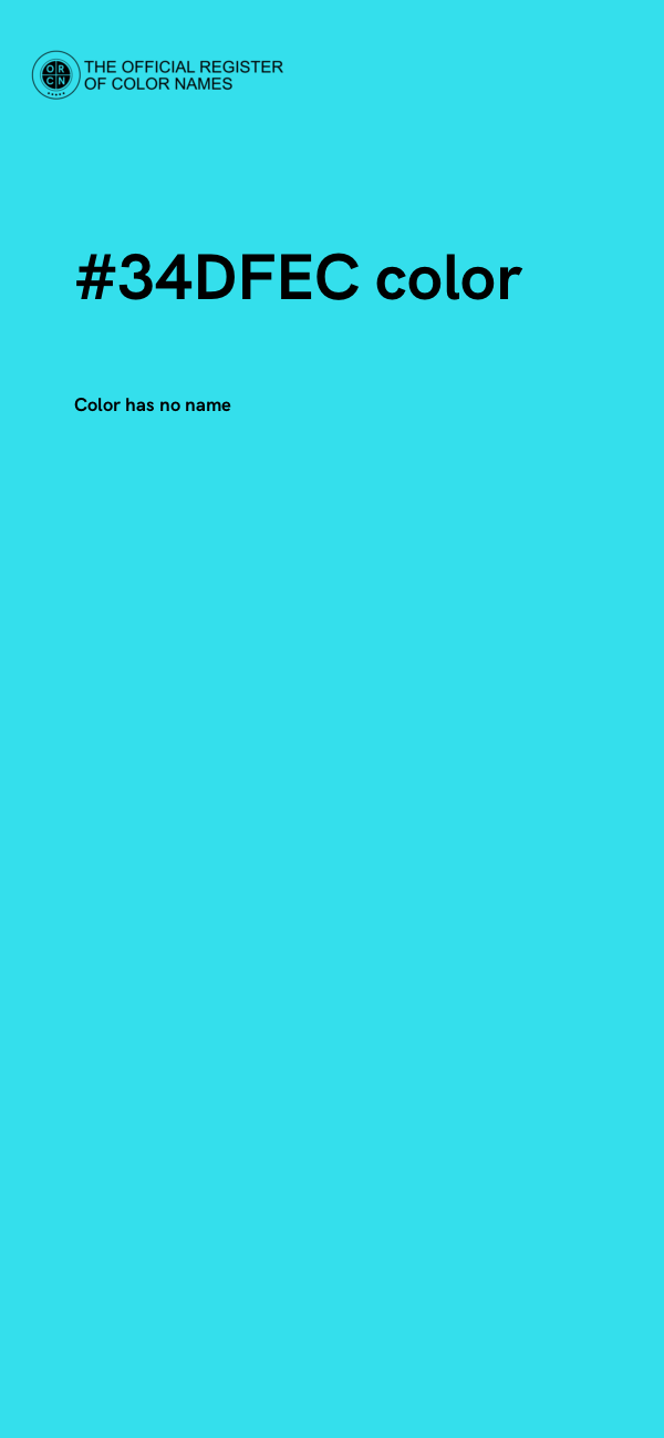 #34DFEC color image