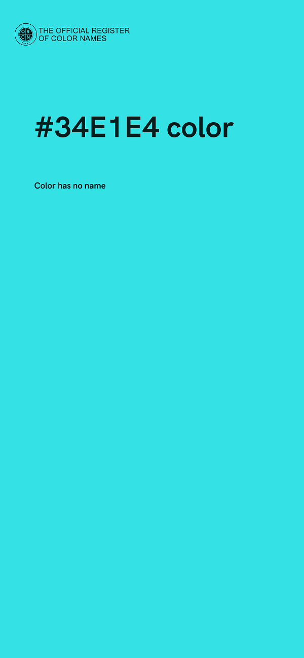 #34E1E4 color image