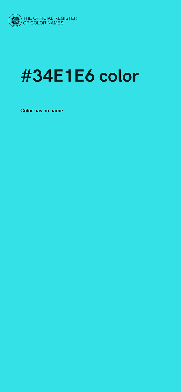 #34E1E6 color image