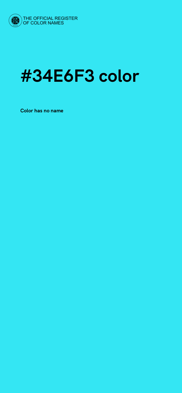 #34E6F3 color image
