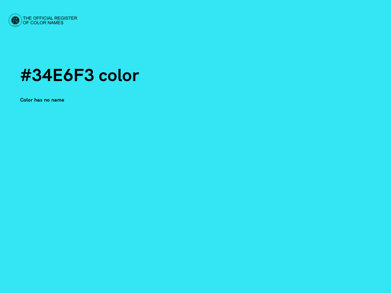 #34E6F3 color image