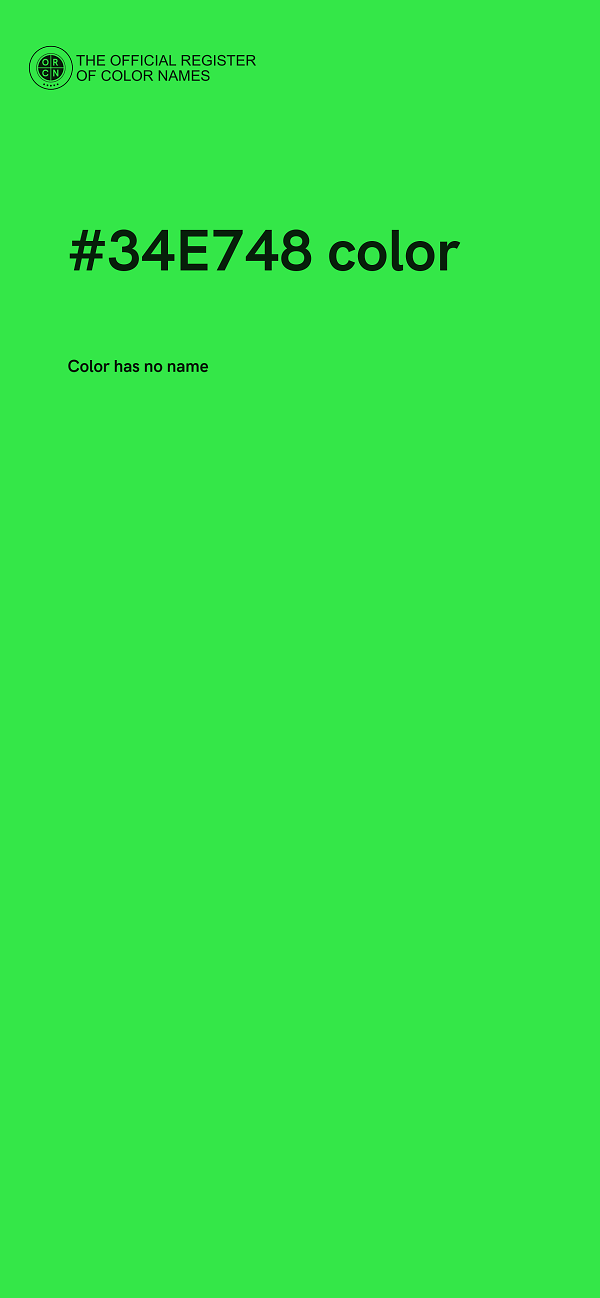 #34E748 color image