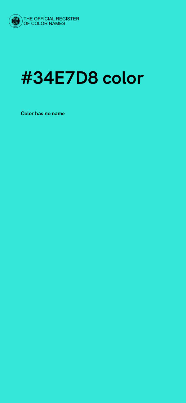 #34E7D8 color image