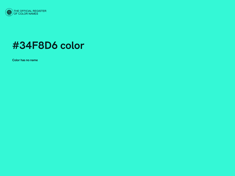 #34F8D6 color image