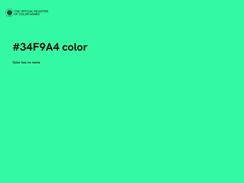#34F9A4 color image
