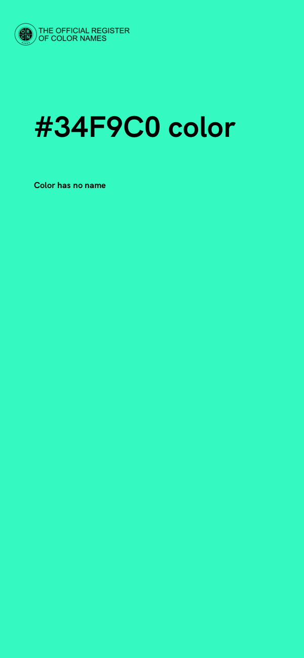 #34F9C0 color image