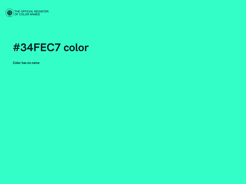 #34FEC7 color image