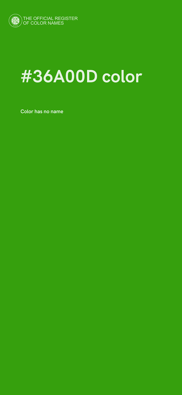 #36A00D color image