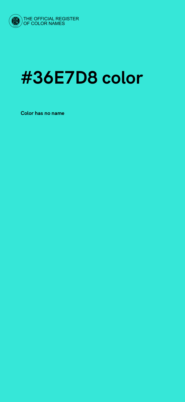 #36E7D8 color image