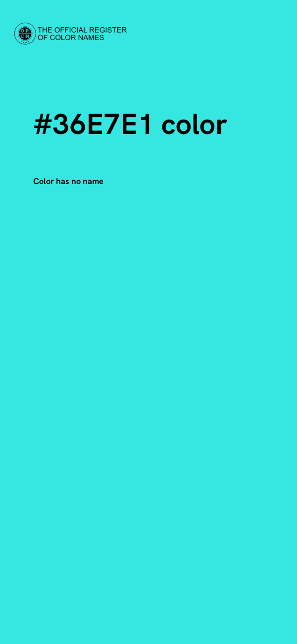 #36E7E1 color image