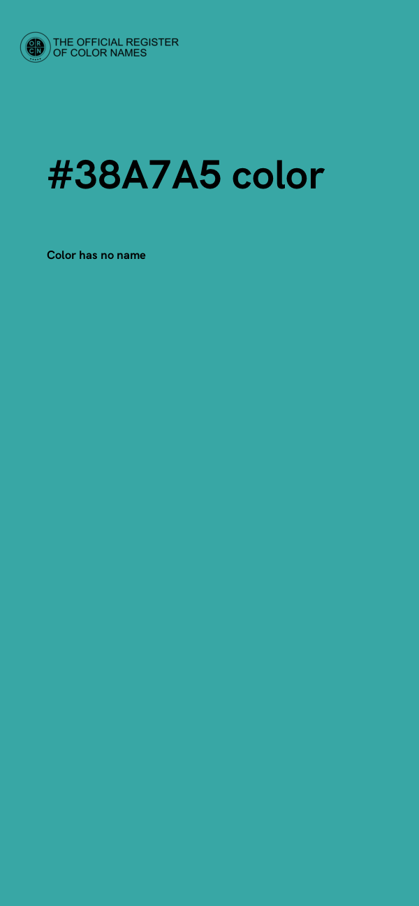 #38A7A5 color image