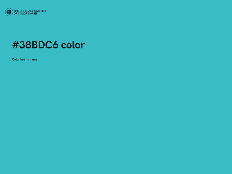 #38BDC6 color image