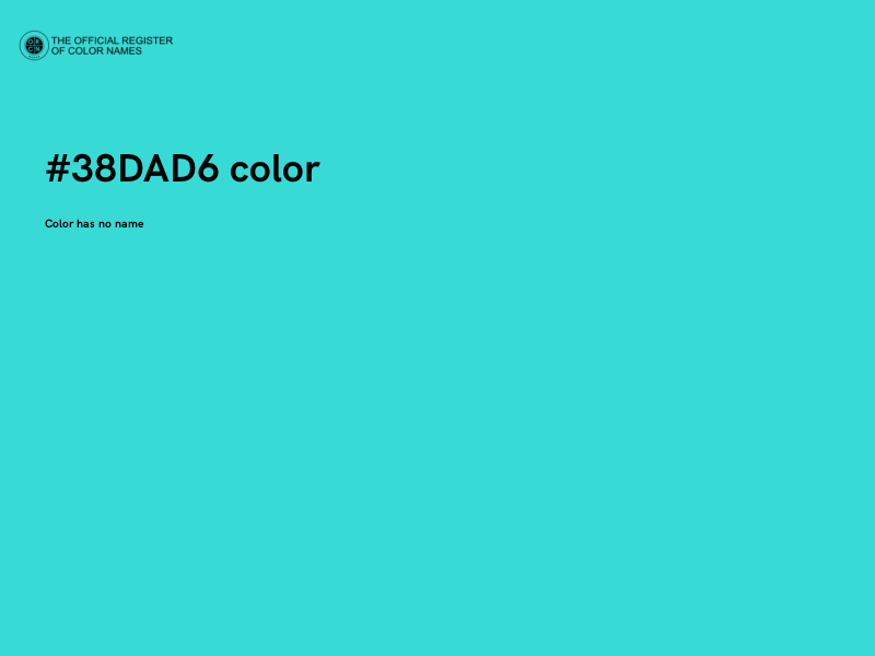 #38DAD6 color image