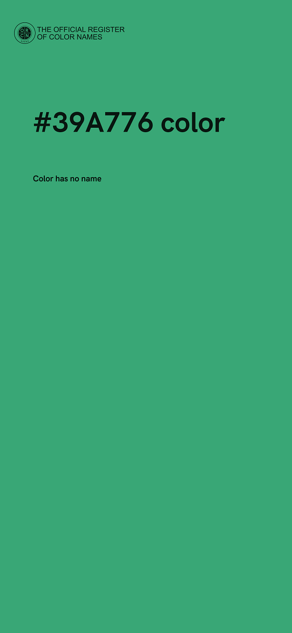 #39A776 color image