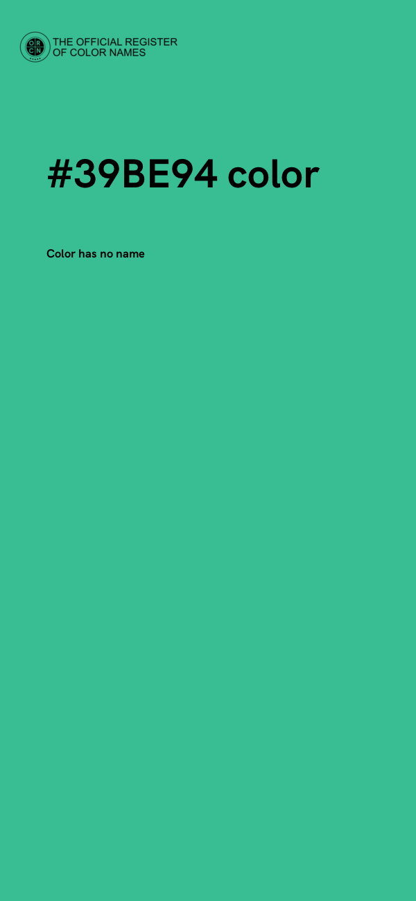 #39BE94 color image