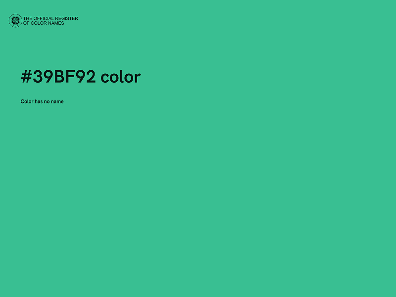 #39BF92 color image