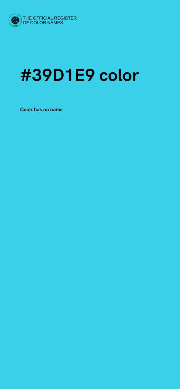#39D1E9 color image